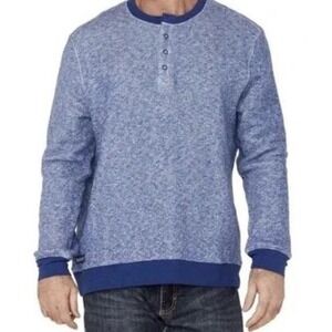Rank 45 Mens XXL Drover Blue 1/4 Snap Front French Terry Sweatshirt